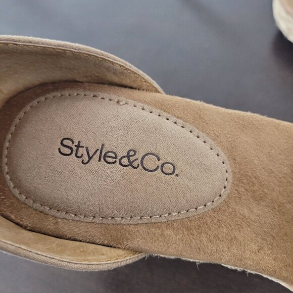 NEW Style & Co. Seleeneyf Womens 8.5M Light Taupe Platform Wedge Sandals - Picture 6 of 11